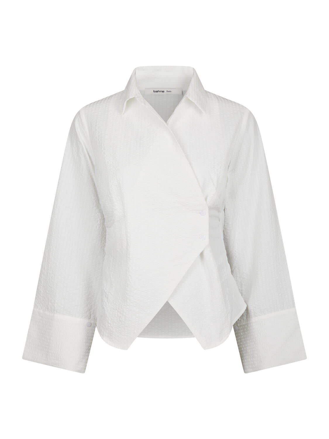 Menli Solid Crepe skjorte – hvid